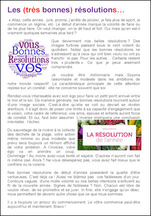 les tres bonnes resolutions