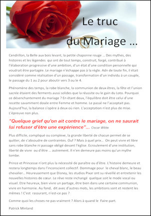 Le truc du mariage